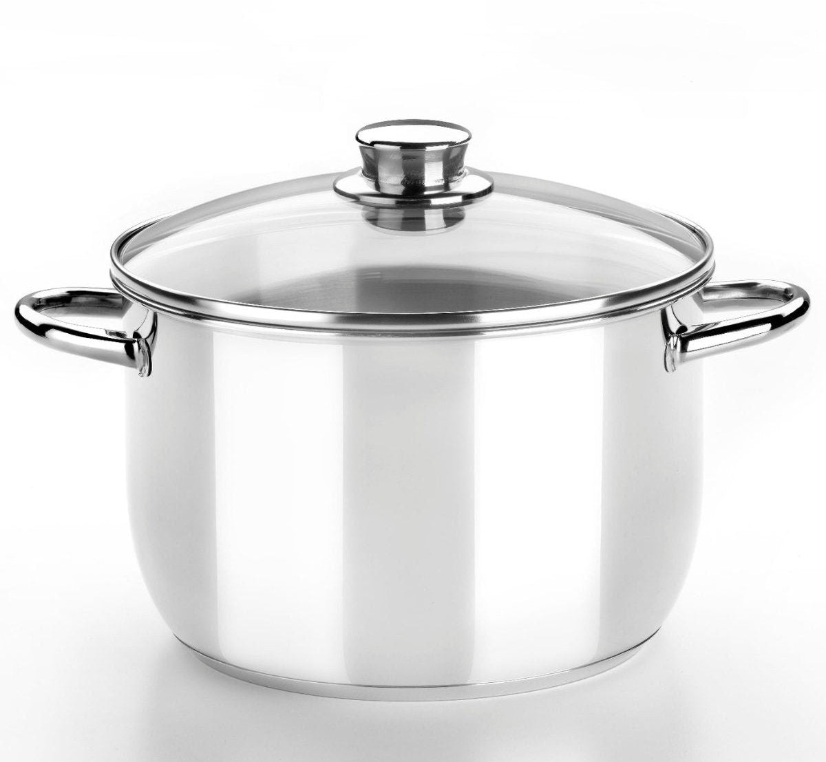 Monix ottima | Pentola cm 20 con coperchio in vetro, acciaio inox 18 10, fondo triplo diffusore, adatta a tutti i tipi di piani cottura, compresa induzione