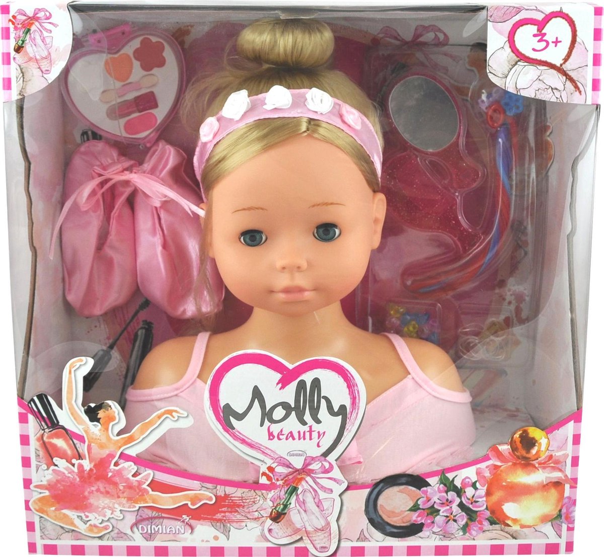 Testa del parrucchiere Dimian con trucco - ballerina Molly.