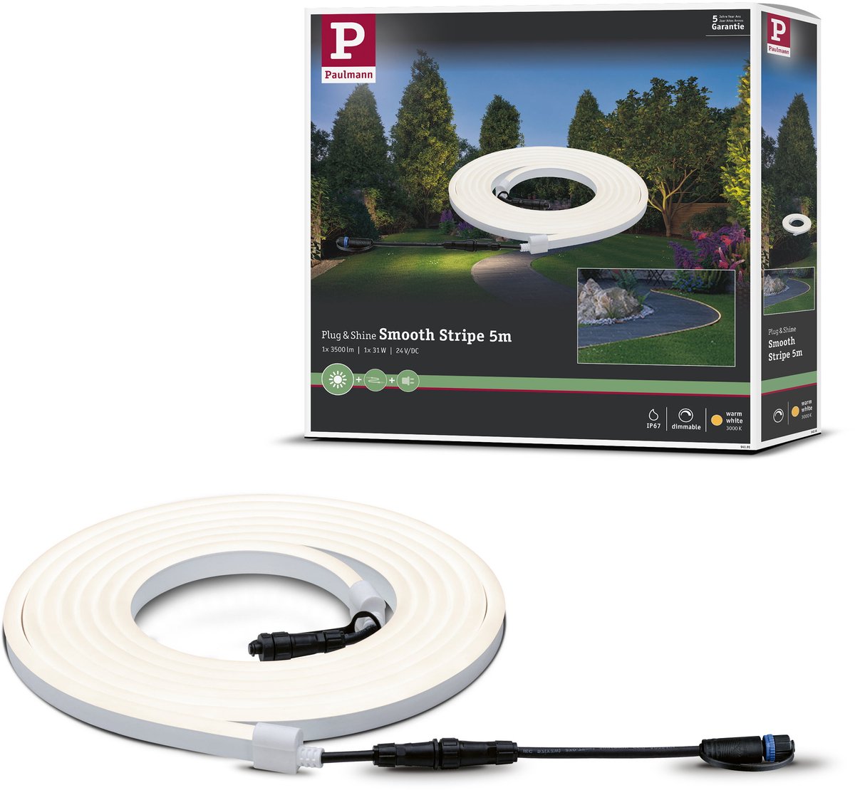 Paulmann plug Shine striscia led bianco caldo striscia separata 5m ip67 31w 2500lm 3000k