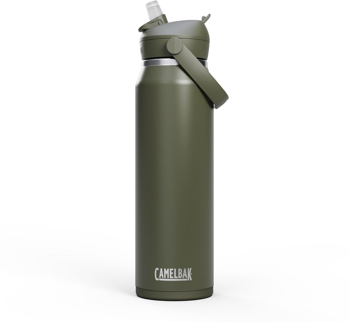 Camelbak thrive flip straw drinkfles - 1 l - rvs - met rietje - isolatie waterfles - groen