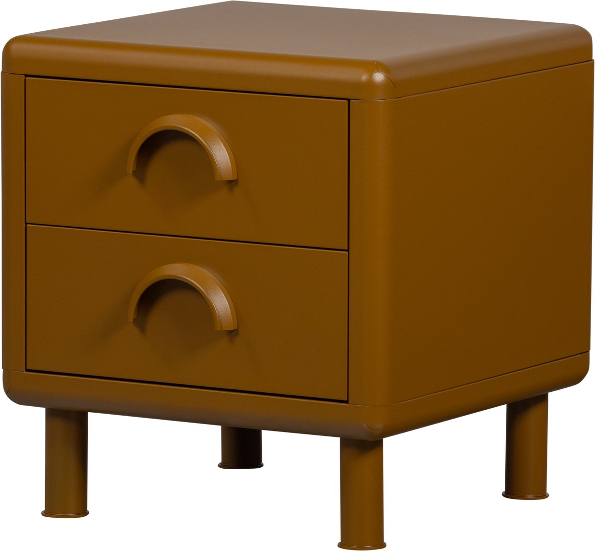 Cómoda runa de madera con 2 cajones - metal - arena - 45x42x42