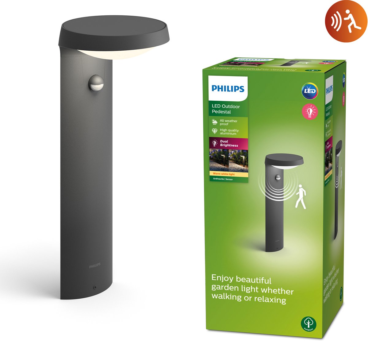 Lampada da terra Philips LED Philips Tyla - antracite - con sensore - 9 W