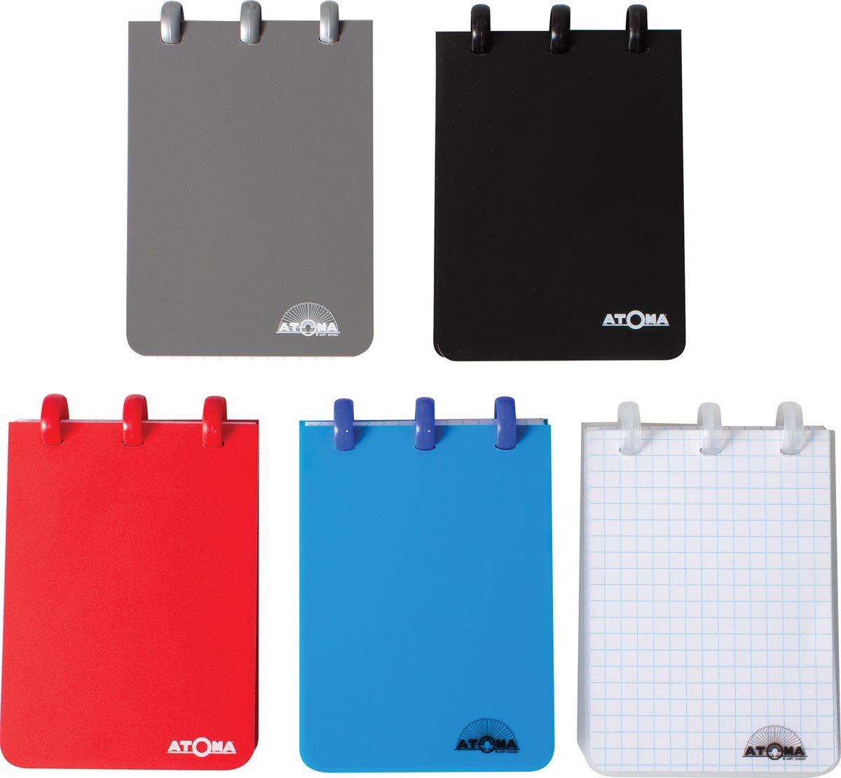 Cuaderno Atoma ft a7, cuadros 5 mm, colores surtidos