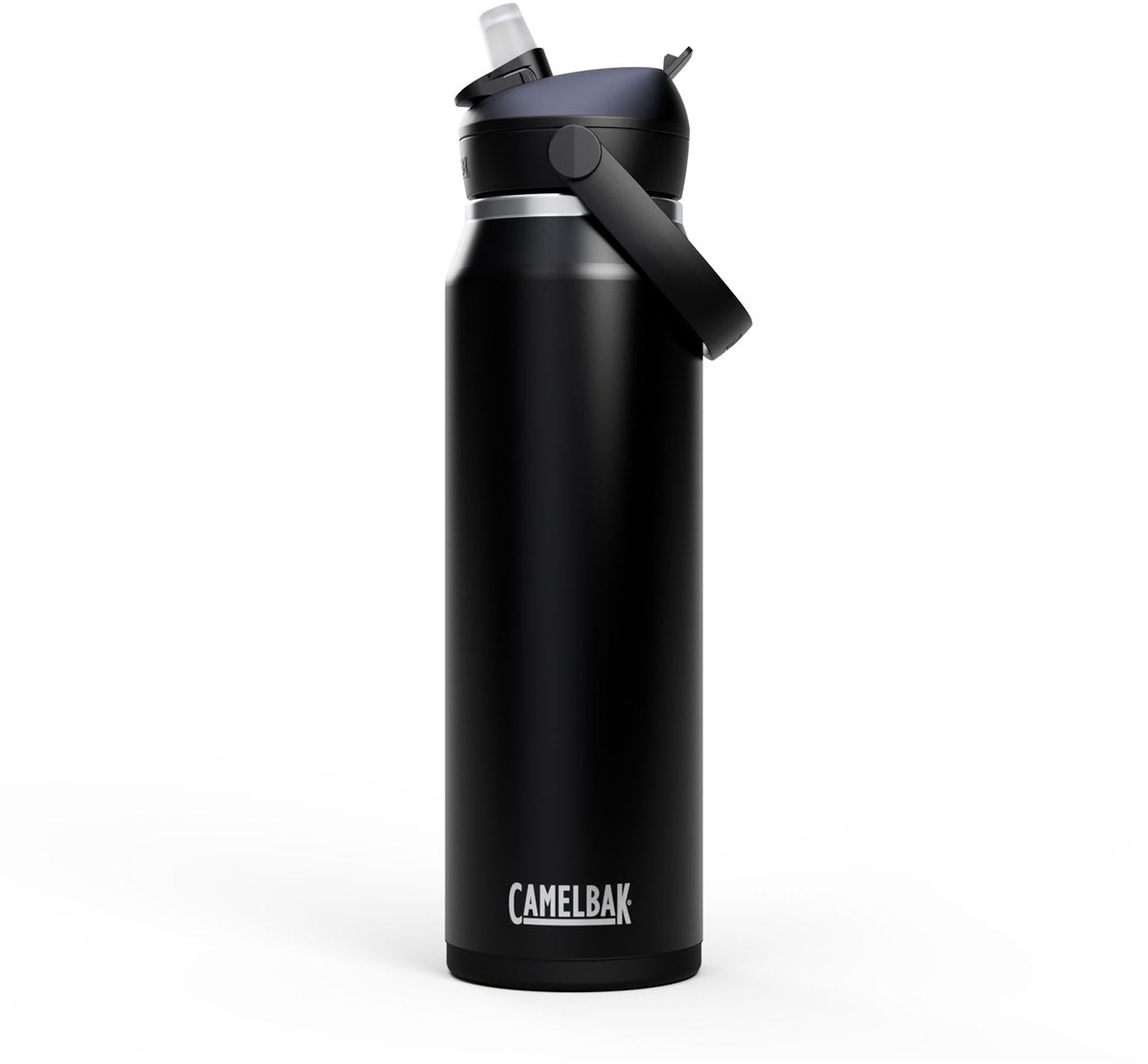 Camelbak thrive flip straw drinkfles - 1 l - rvs - met rietje - isolatie waterfles - zwart