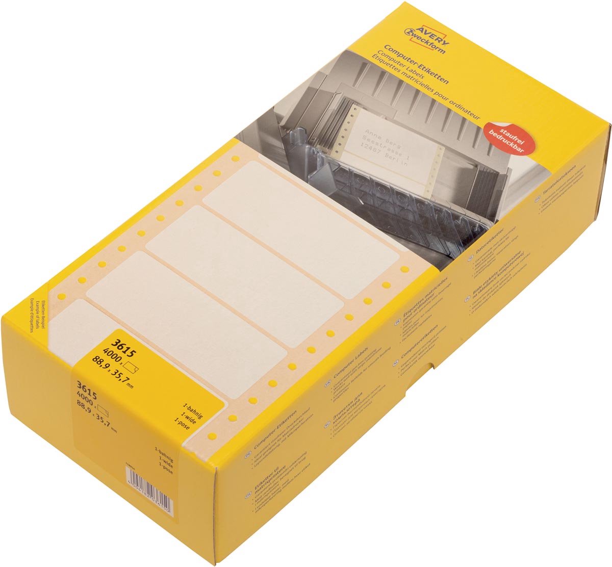 Etichette per computer bianche Avery formato 889 x 357 mm (l x a) 4000 pezzi