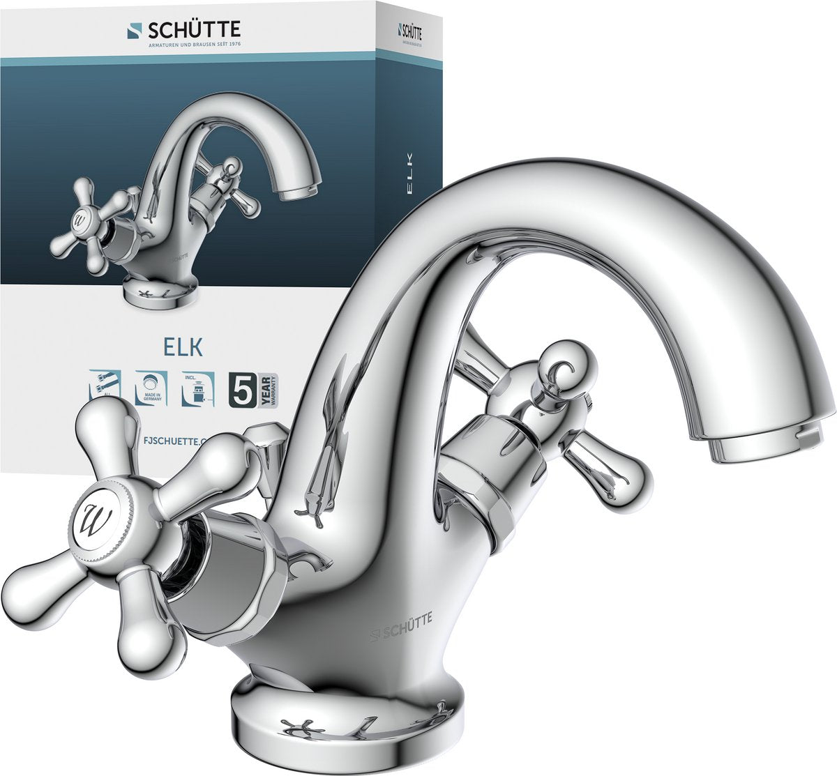 Schütte Schütte Washbasin Mixer dos -butones cada cromo