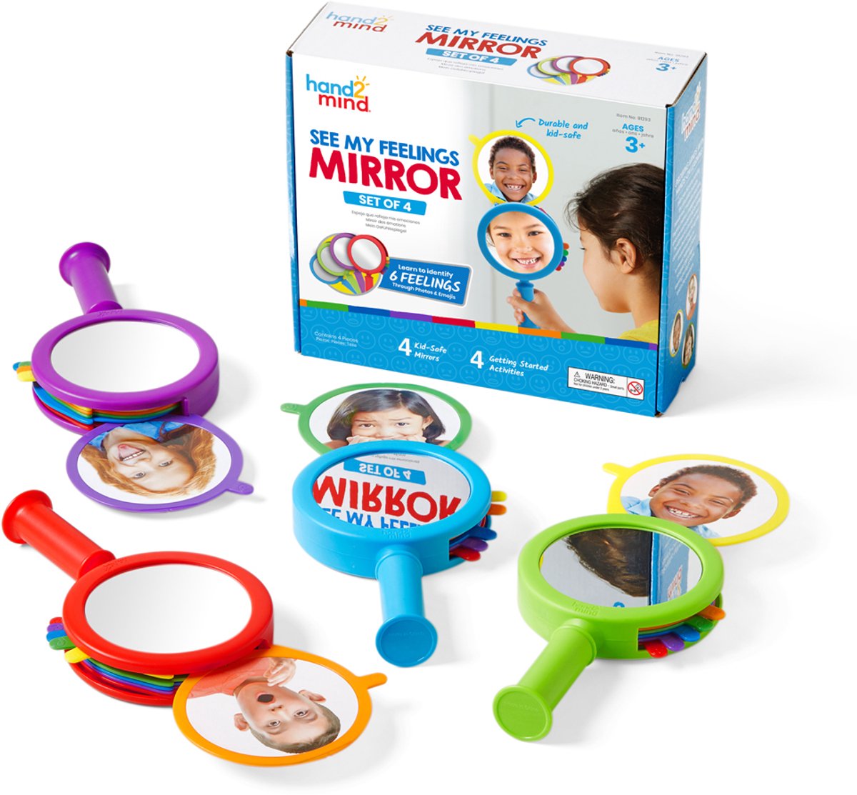 Learning resources educatief speelgoed see my feelings mirror set van 4. - 3+