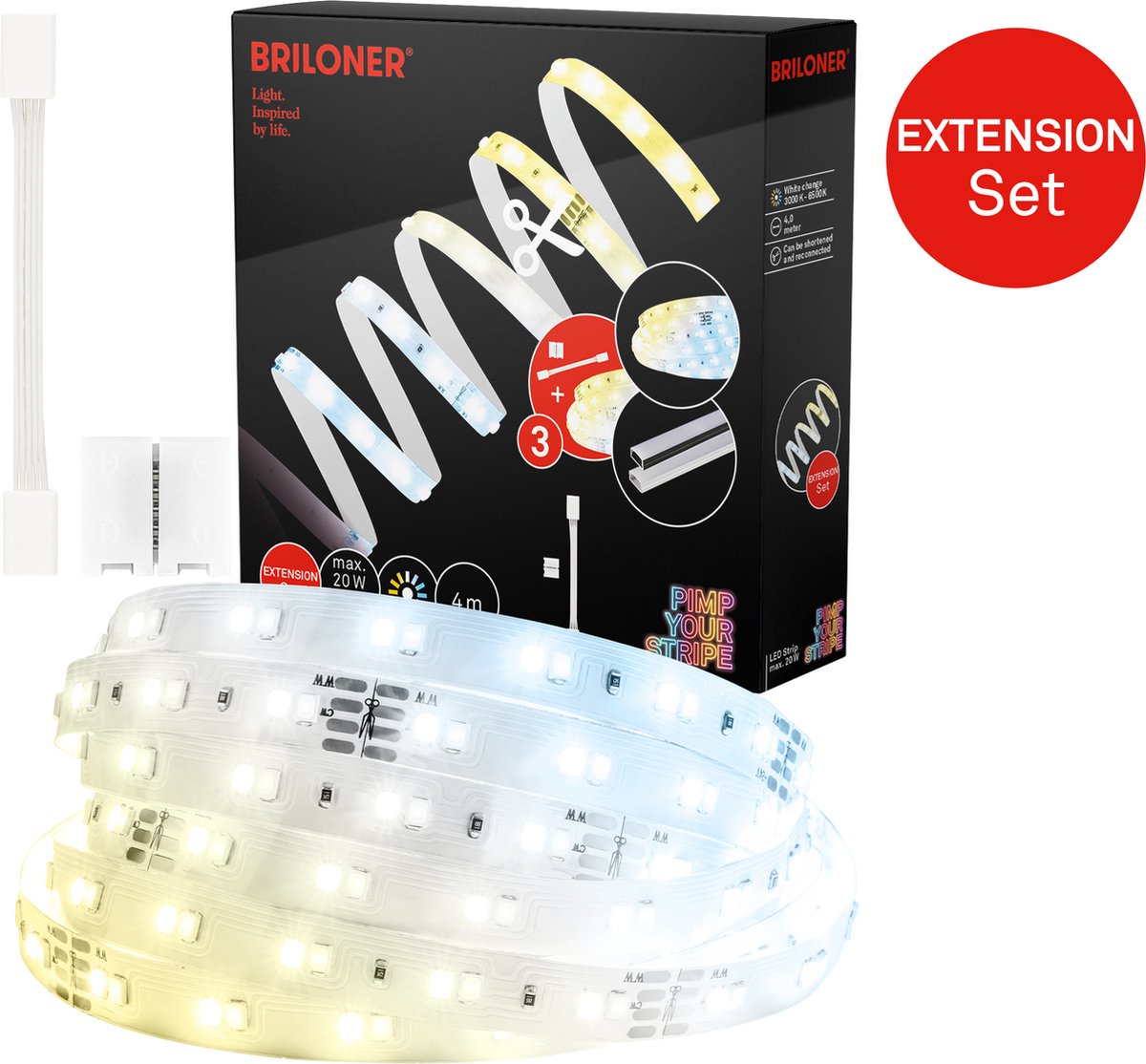 Briloner ottimizza il tuo set di estensioni per strisce Striscia LED 4m, CCT, telecomando
