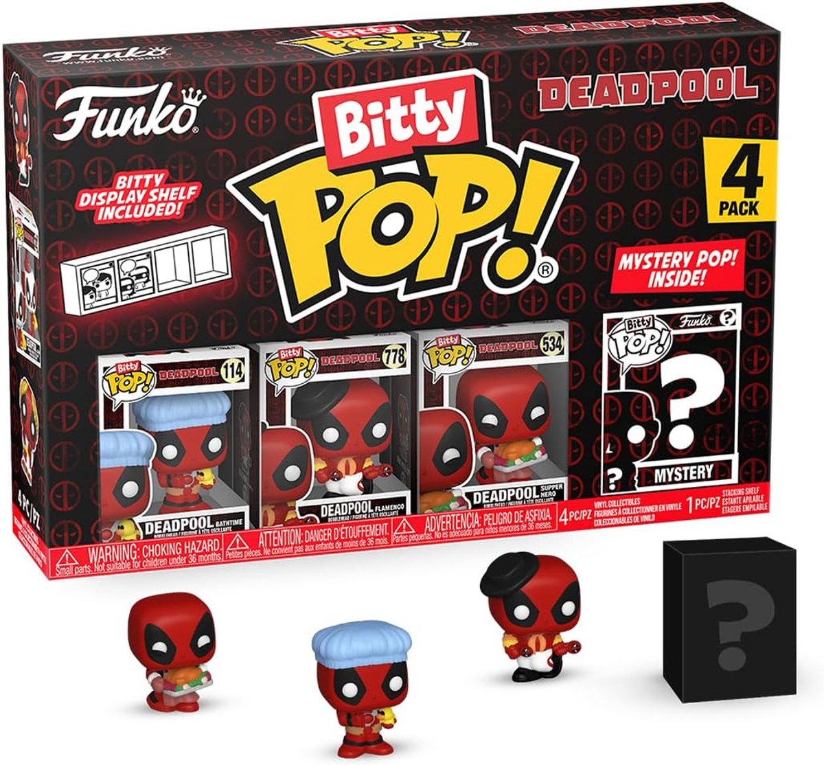 Funko bitty-pop! Marvel: Deadpool Bathtime, confezione da 4
