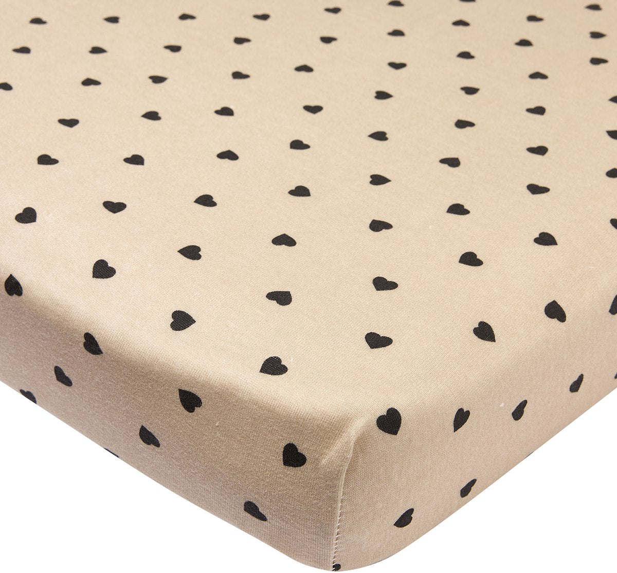 Materasso per box con angoli Meyco Baby Sweet Heart - Soft Sand Black - 75x95 cm