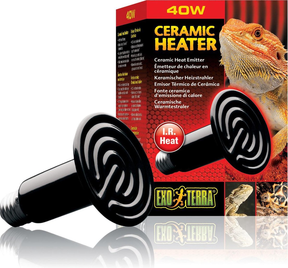 Exo terra - riscaldamento - rettili - radiatore termico in ceramica 40w - 8x8x13,5cm - 1pz