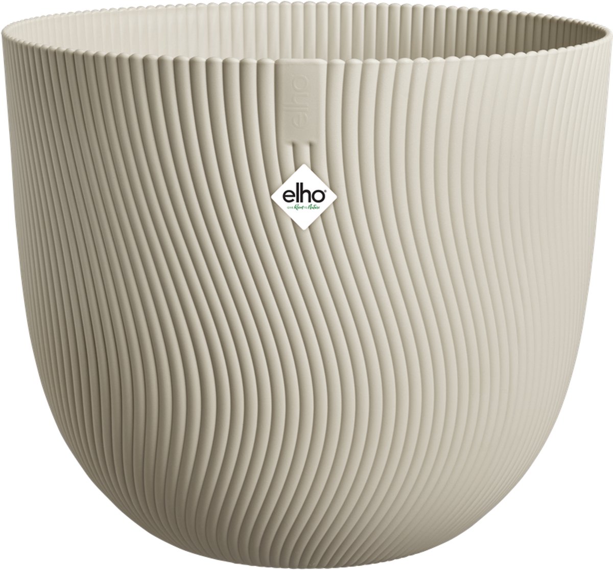 Elho sereh round 30 - macetero para interior exterior - plástico 100% reciclado - ø 29,5 x h 25,3 cm - beige hongo