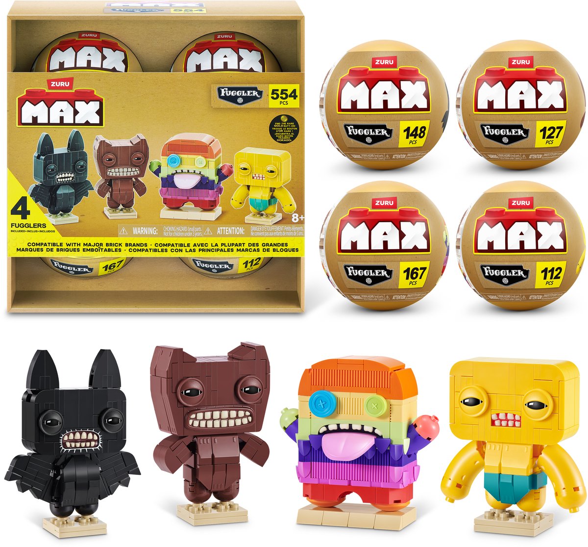 Max build more premium fugglers building bricks collection 4-pack by zuru