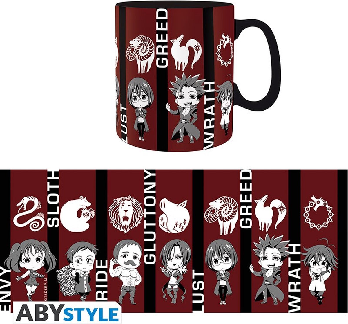 Abystyle the seven deadly sins - mug - 460 ml - chibi sins - mok