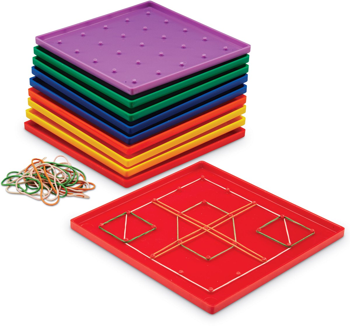 Learning resources educatief speelgoed 5 x 5 pin geoboards set van 10. - 3+