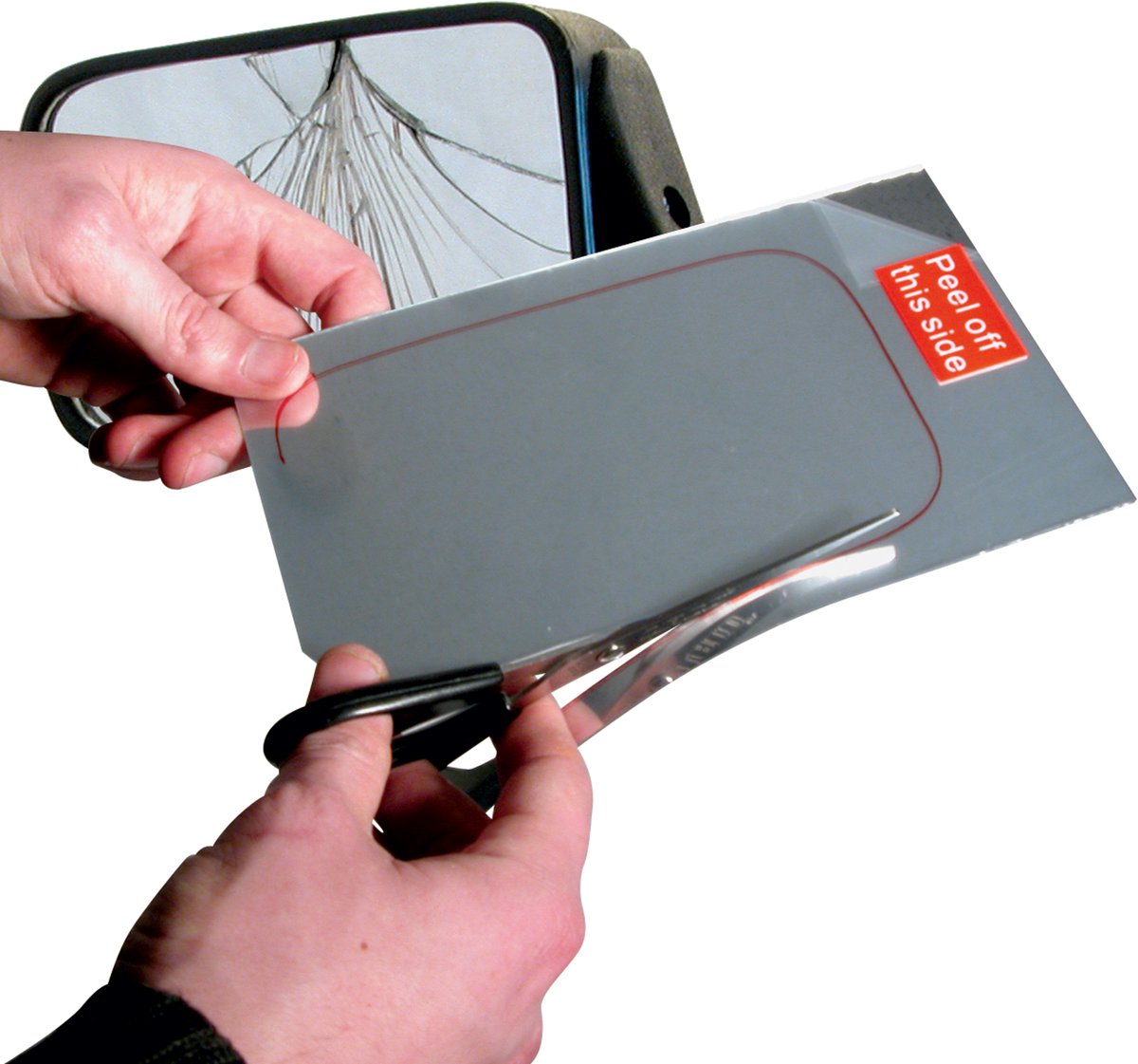 Kit de reparación de espejos Carpoint - autoadhesivo - reparación temporal - tamaño 175x250mm
