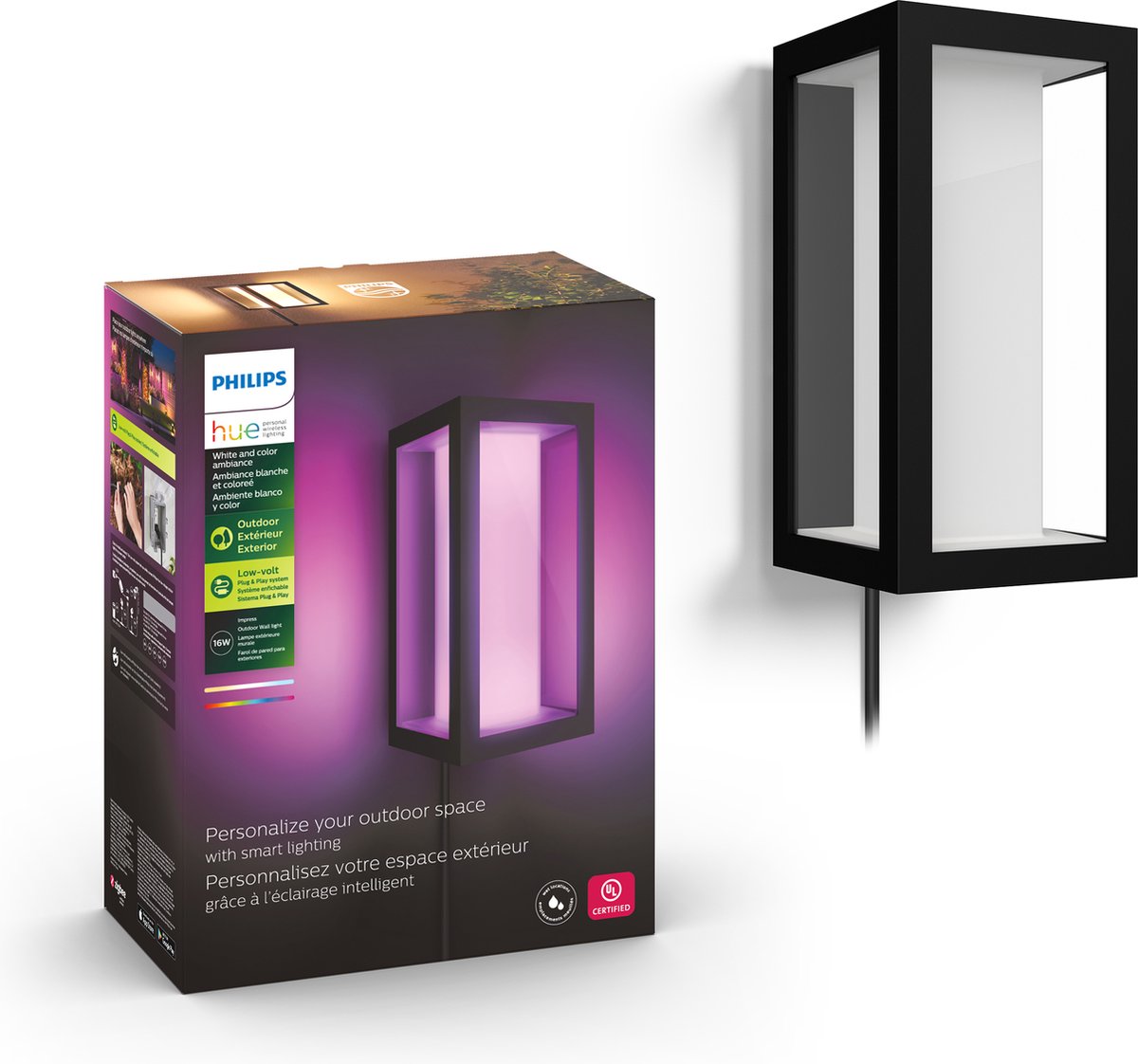 Philips hue impresionar aplique de ambiente blanco y color