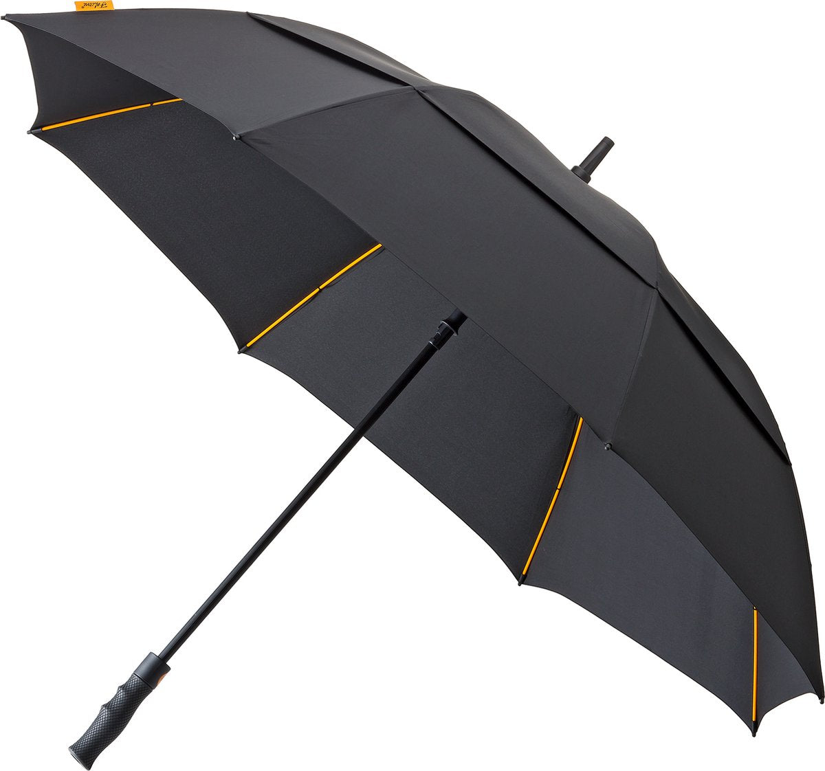 Falcone Golfparaplu a prueba de viento de 130 cm de poliéster negro
