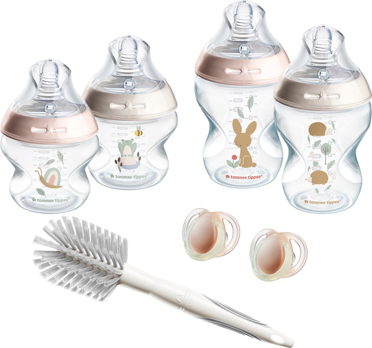Set iniziale per biberon Tommee Tippee Natural Start - Biberon da 150 ml e 260 ml per neonati 0 mesi+ - rosa