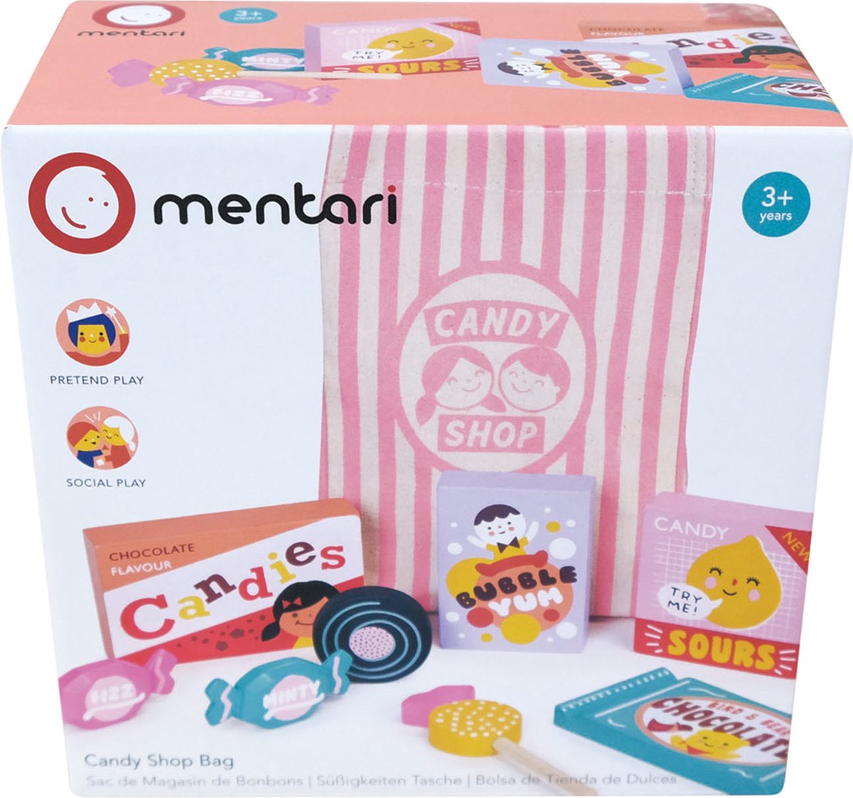 Mentari shop - bolsa de dulces - 7x8x7cm - madera - 3 años