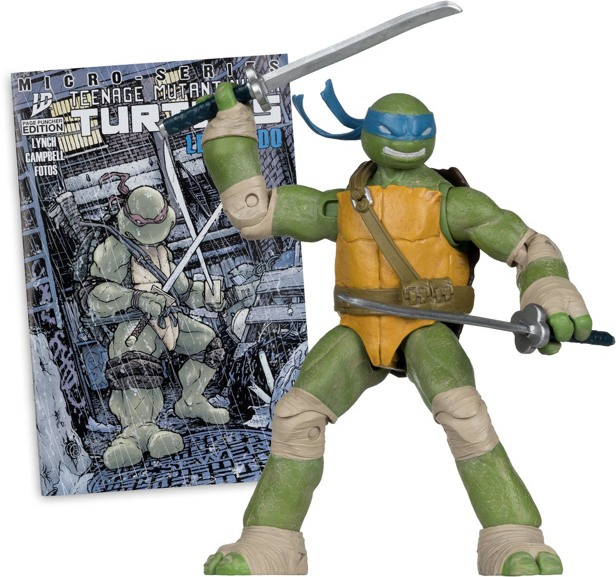 Mcfarlane gioca con le tartarughe ninja mutanti adolescenti - action figure - Leonardo con perforatori di pagine di fumetti