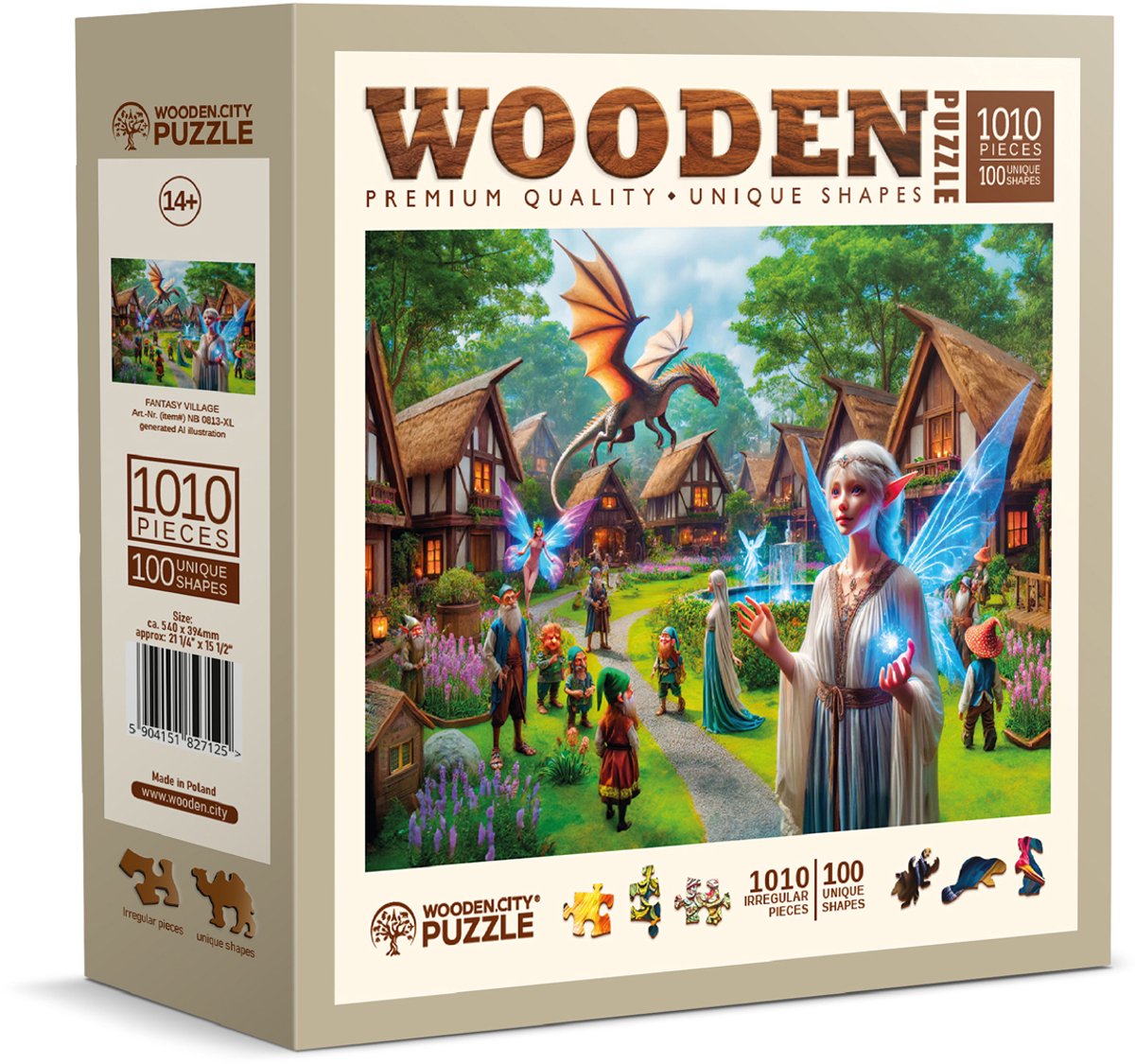 Ciudad de madera Wooden.city Puzzle Pueblo de fantasía - Puzzle de madera 1000 piezas.