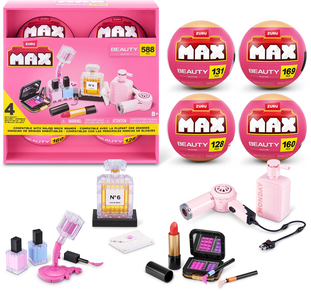 Max zuru beauty bouwset – make-up, parfum beauty collectie – 4 pack
