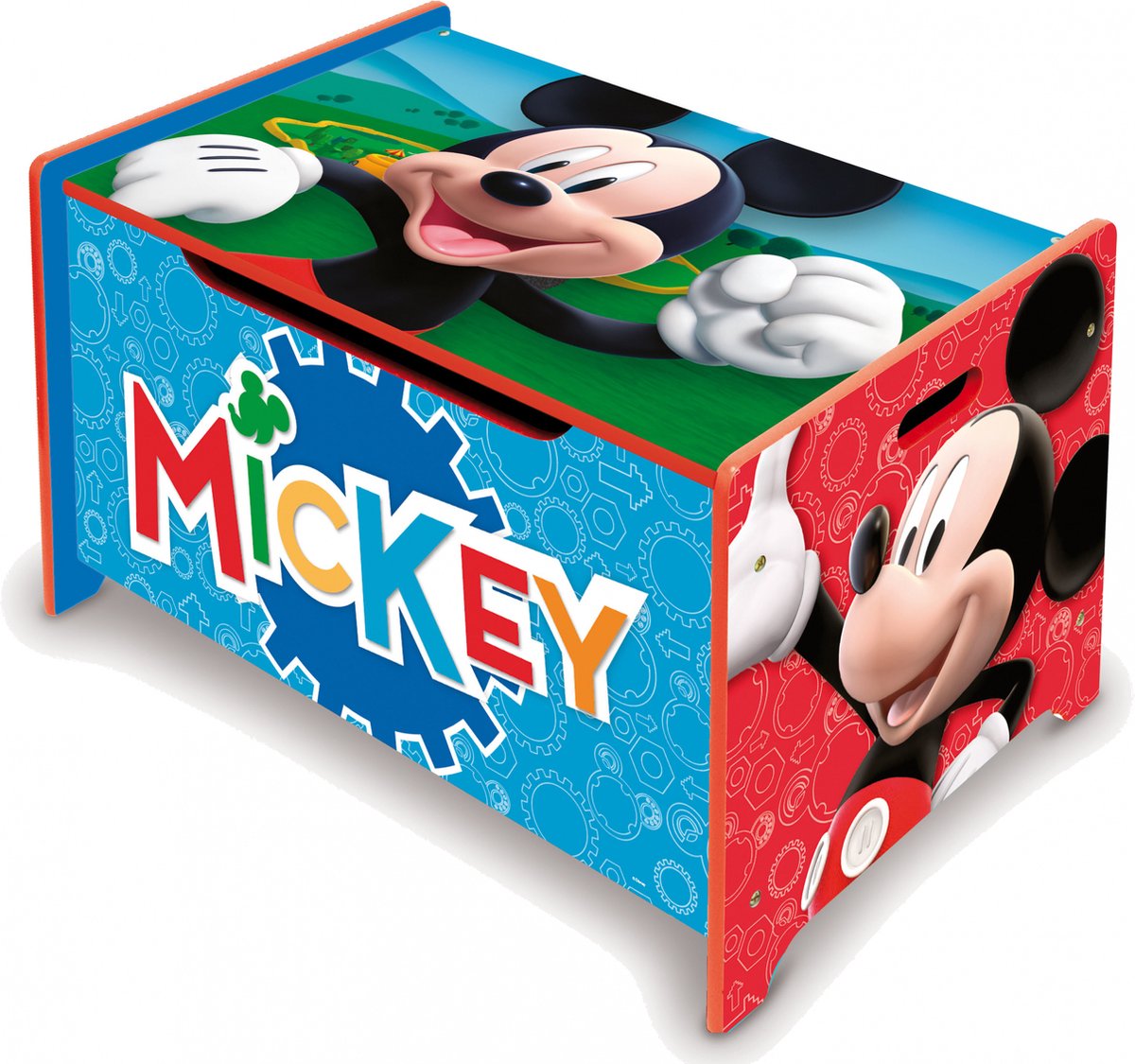 Arditex opbergkist mickey mouse 62,5 x 40 cm 92 liter hout blauw