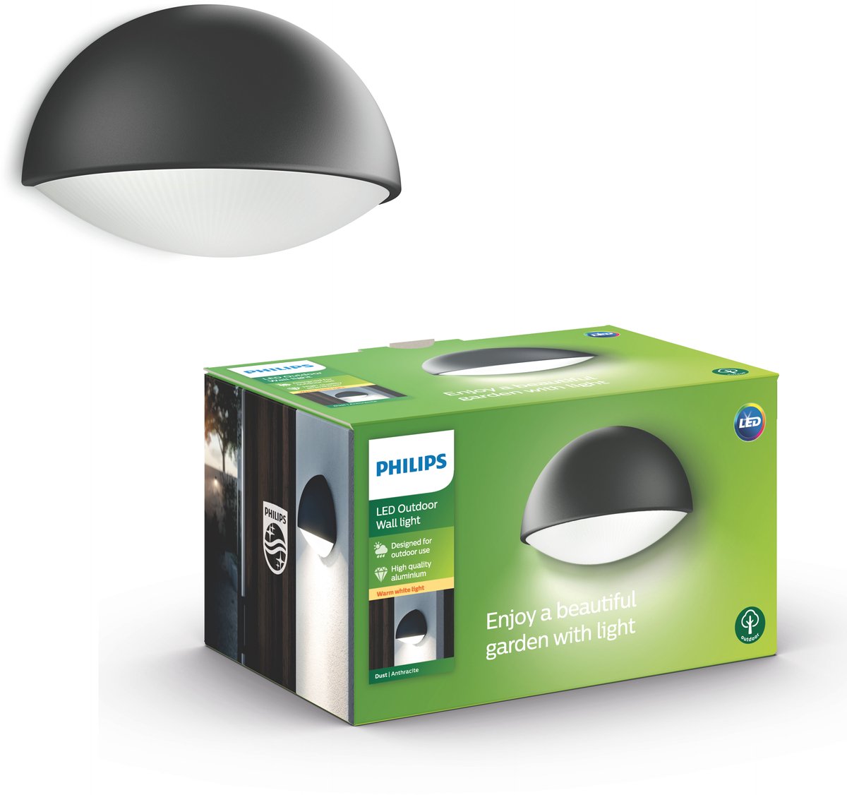 Philips LED Philips Dust lámpara de pared - antracita