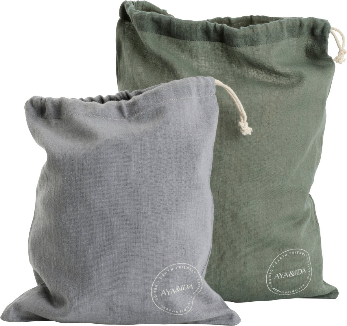 Aya ida aya ida - bolsas de algodón - bolsa de algodón - lonchera - reutilizable - verde tropical gris oscuro