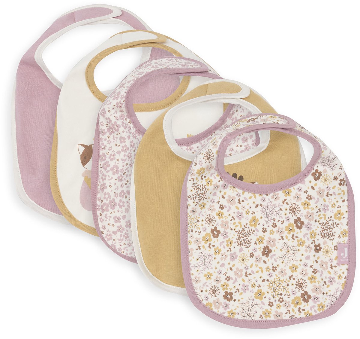 Baberos Jollein impermeables - 5 piezas - 30 cm - hadas de flores