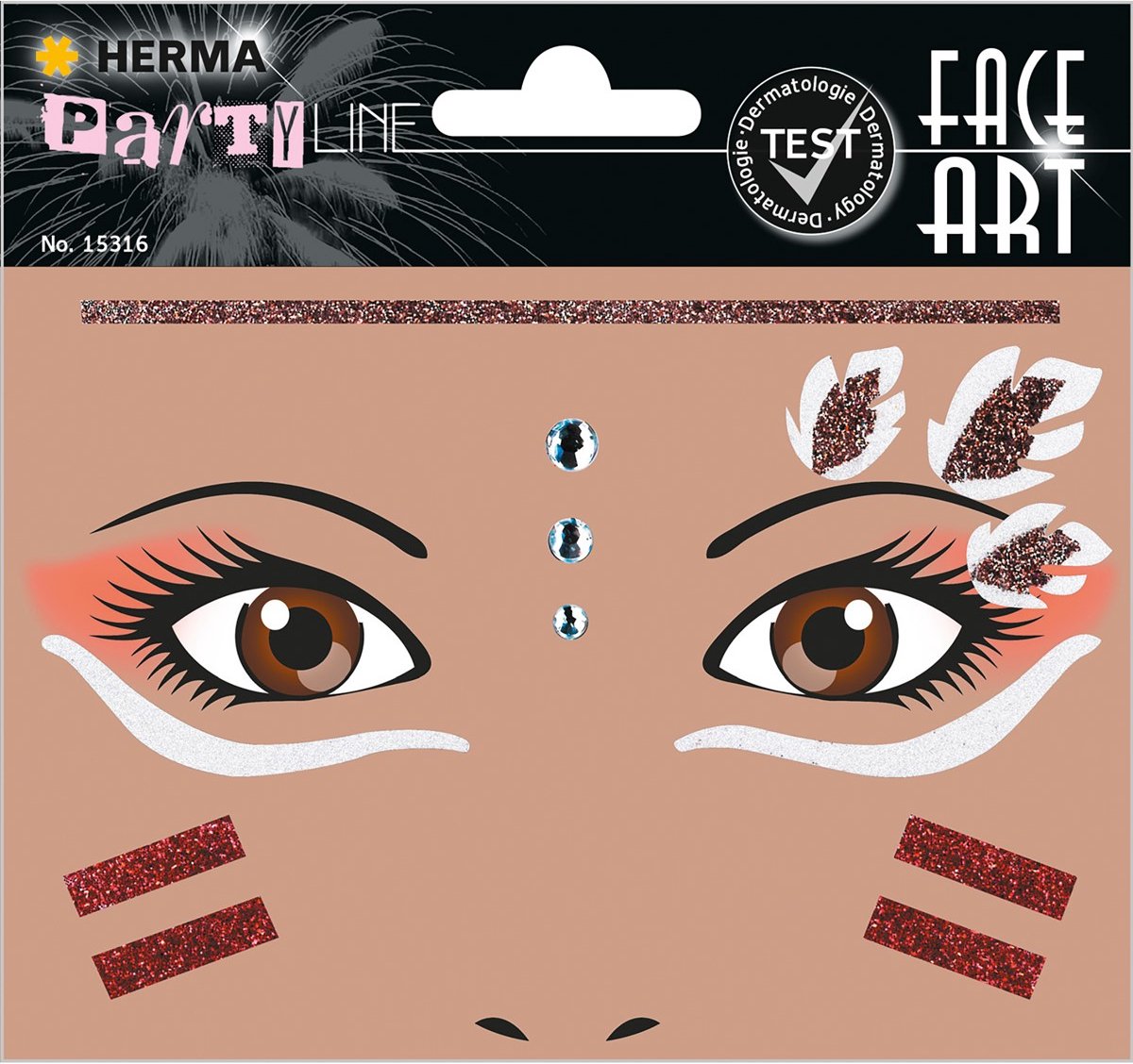 Adesivo glitter Herma face art leopardo