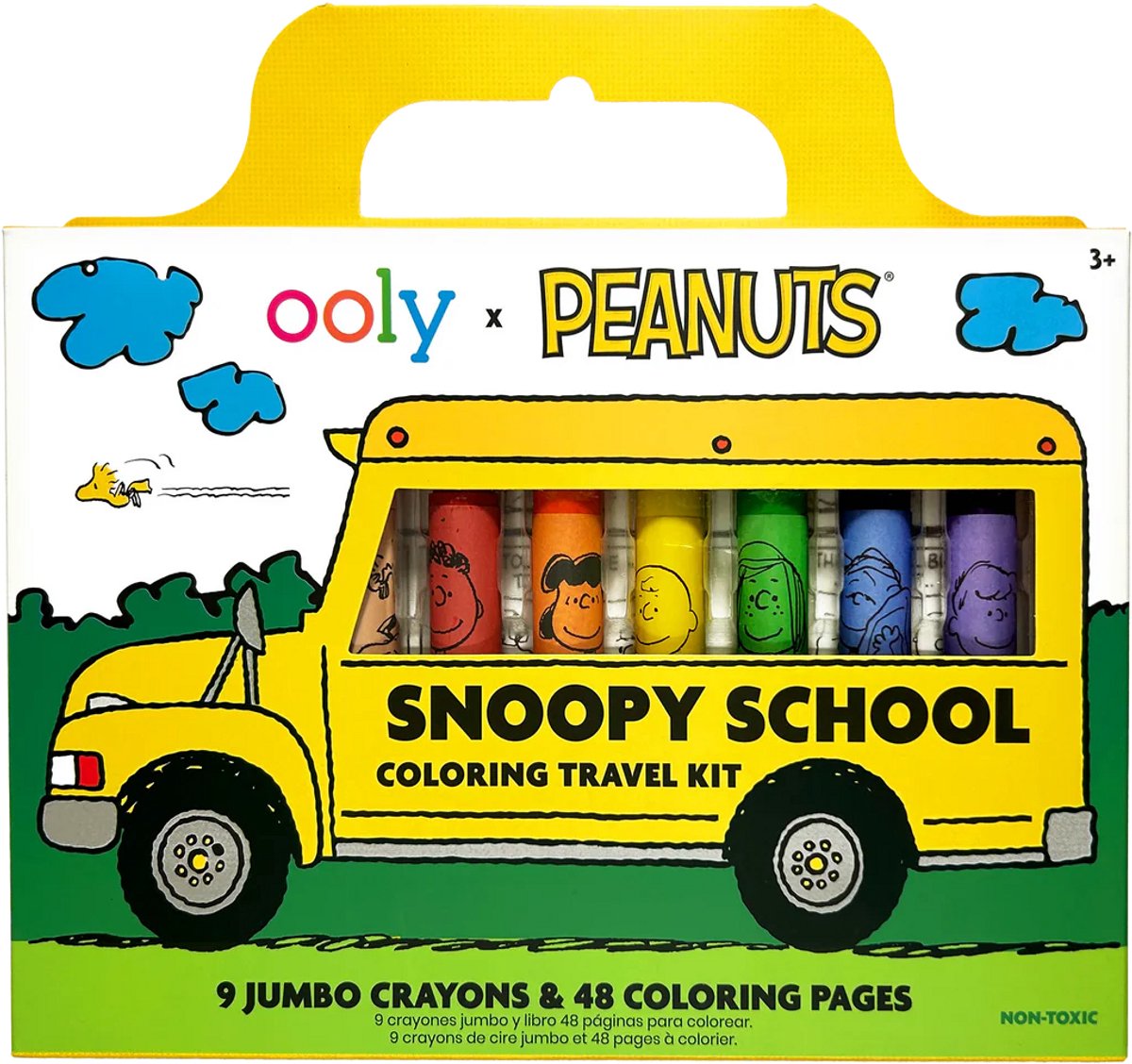 Ooly - x arachidi - pacchetto da viaggio Snoopy - 9 pastelli con 48 pagine