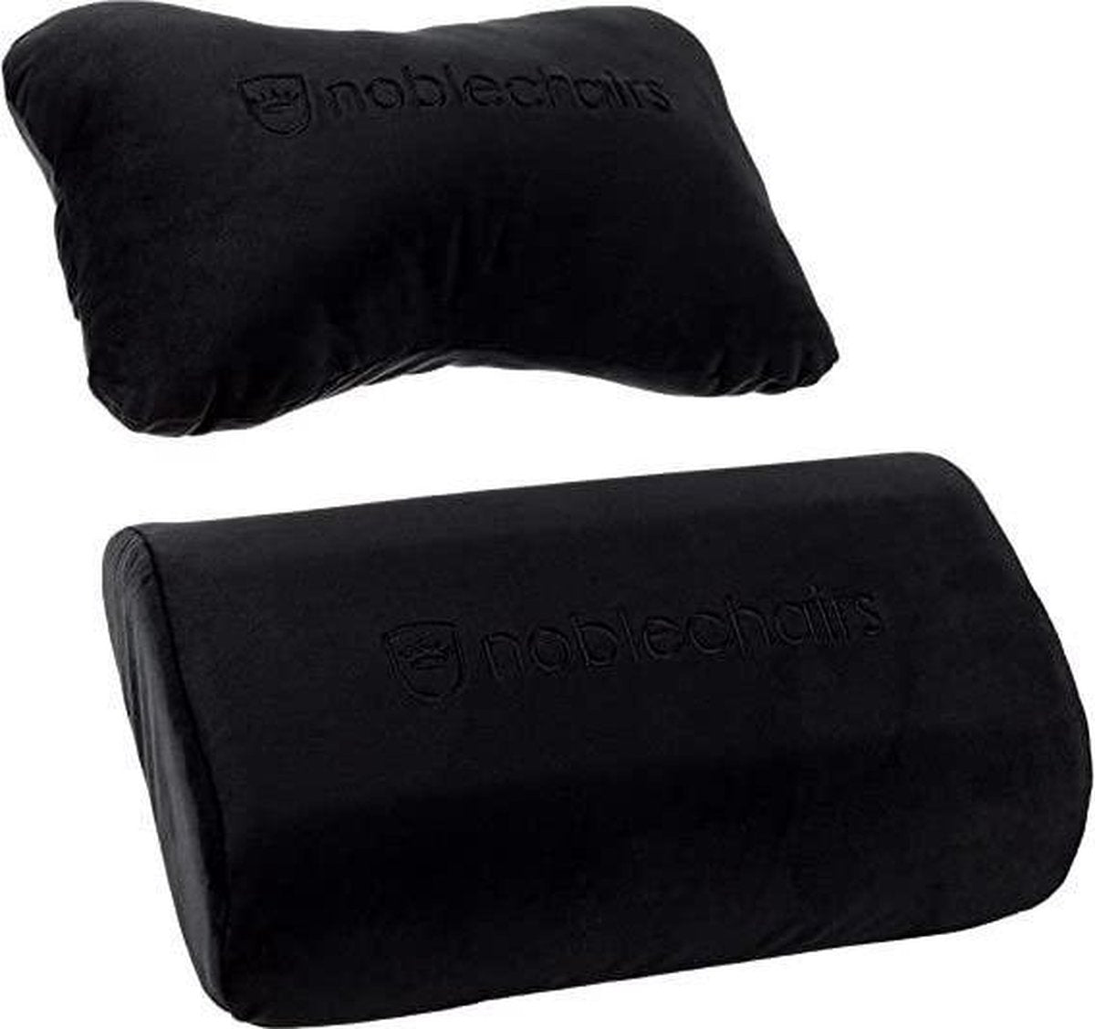 Set di cuscini Noblechairs per collo e supporto lombare per sedia da gioco epica, icona, eroe nero nero