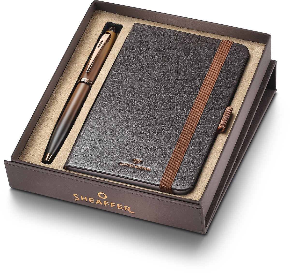 Penna a sfera Sheaffer - set regalo 100 9374 - edizione caffè - con piccolo taccuino sf-g2937451-4