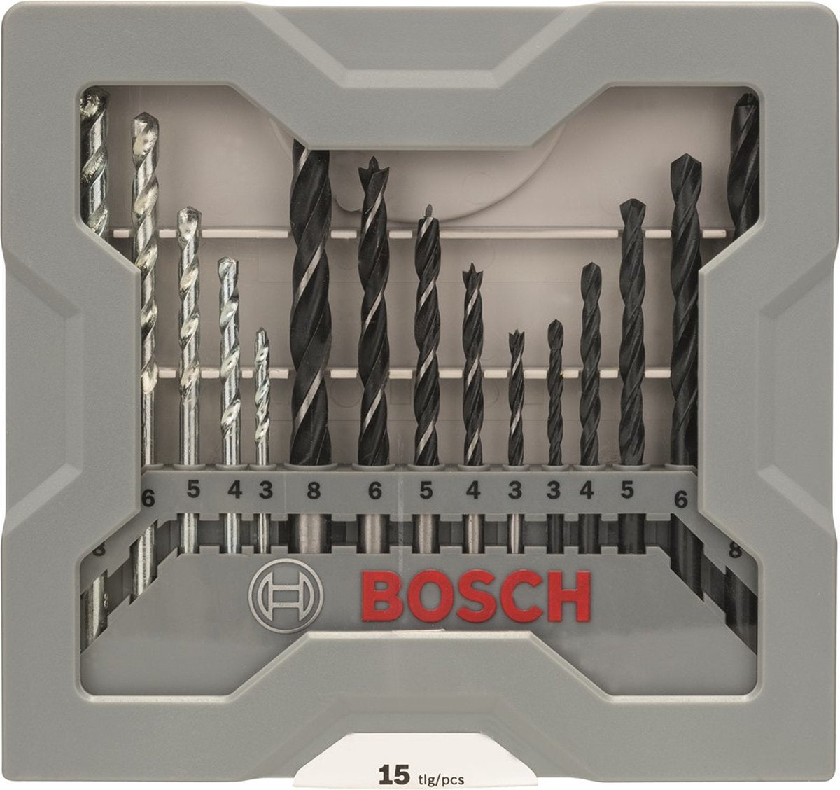 Set punte Bosch - 15 pezzi composto da 5 punte per metallo, 5 punte per muratura e 5 punte per legno