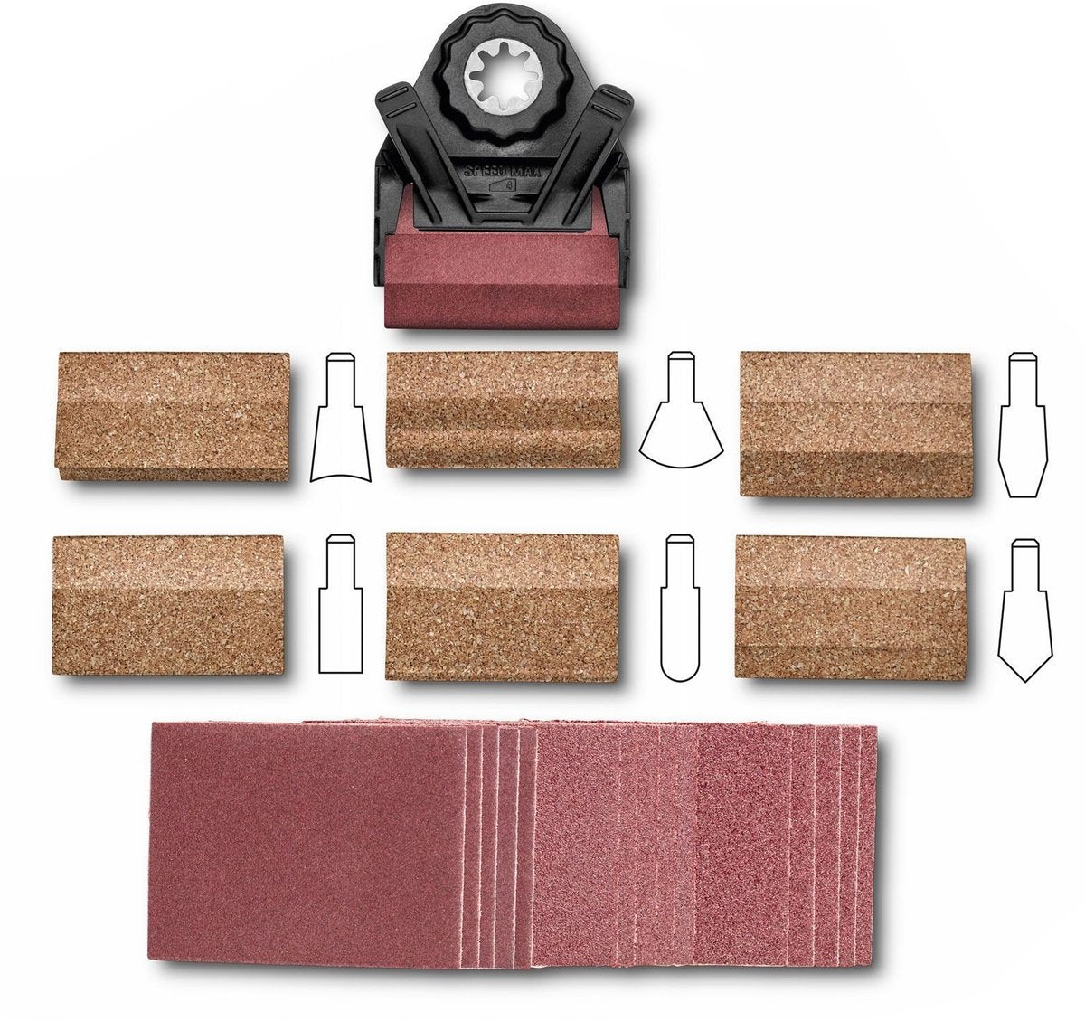 Set per levigatura di profili Fein da 22 pezzi