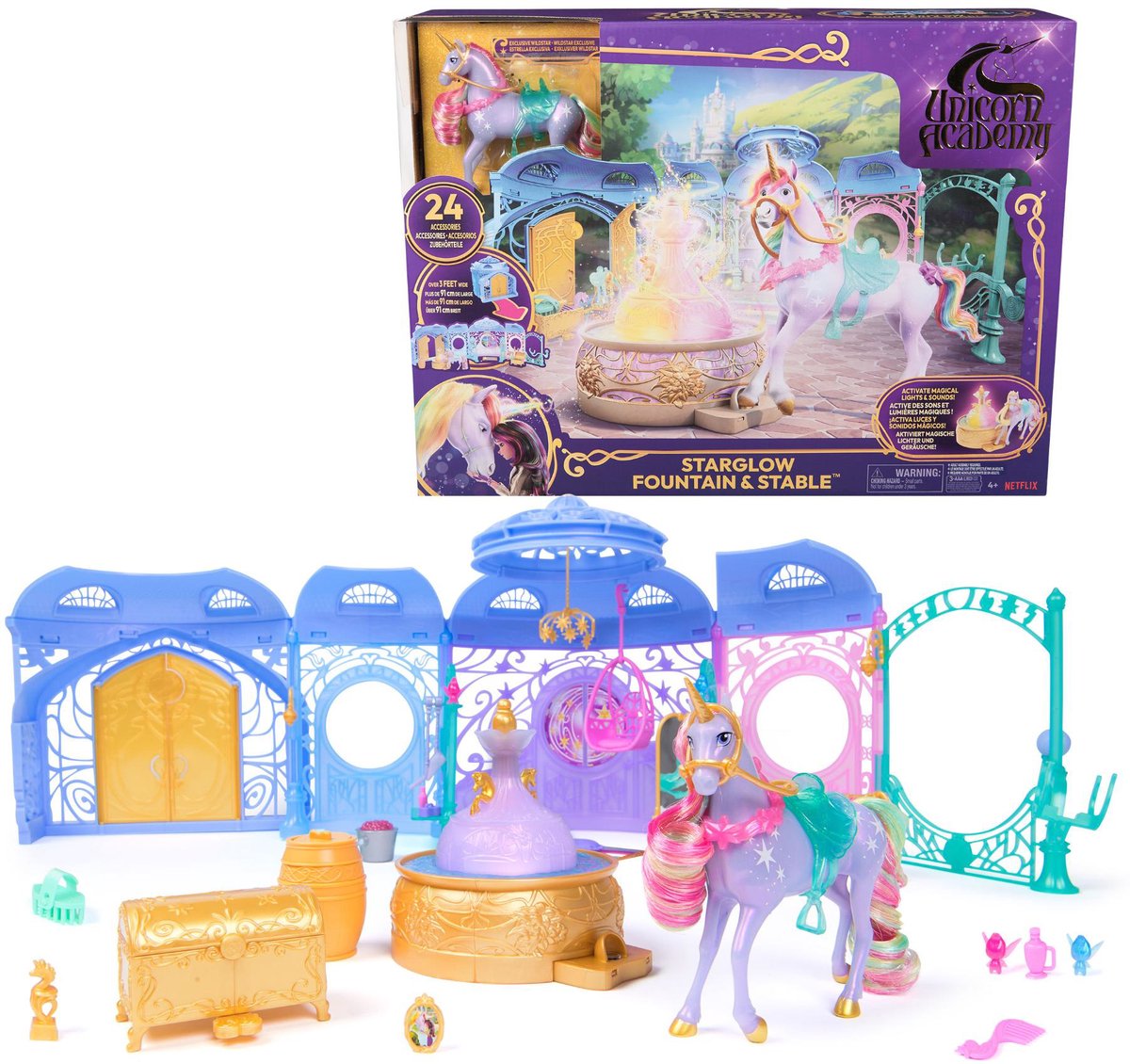 Unicorn Academy Stal Play Set (con sonido ligero)