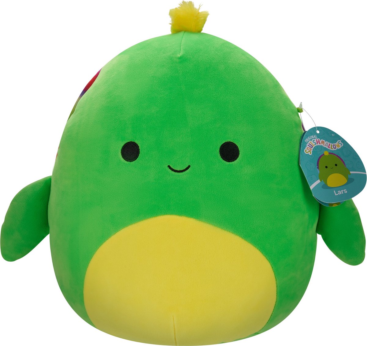 Squishmallows lars-tortuga verde neón con caparazón tie-dye neón 30cm