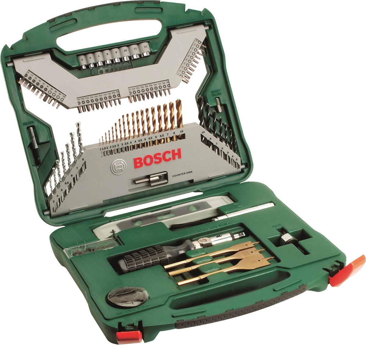 Set punte Bosch x-line - 100 pezzi - serie Titanium Plus - per legno, metallo e pietra