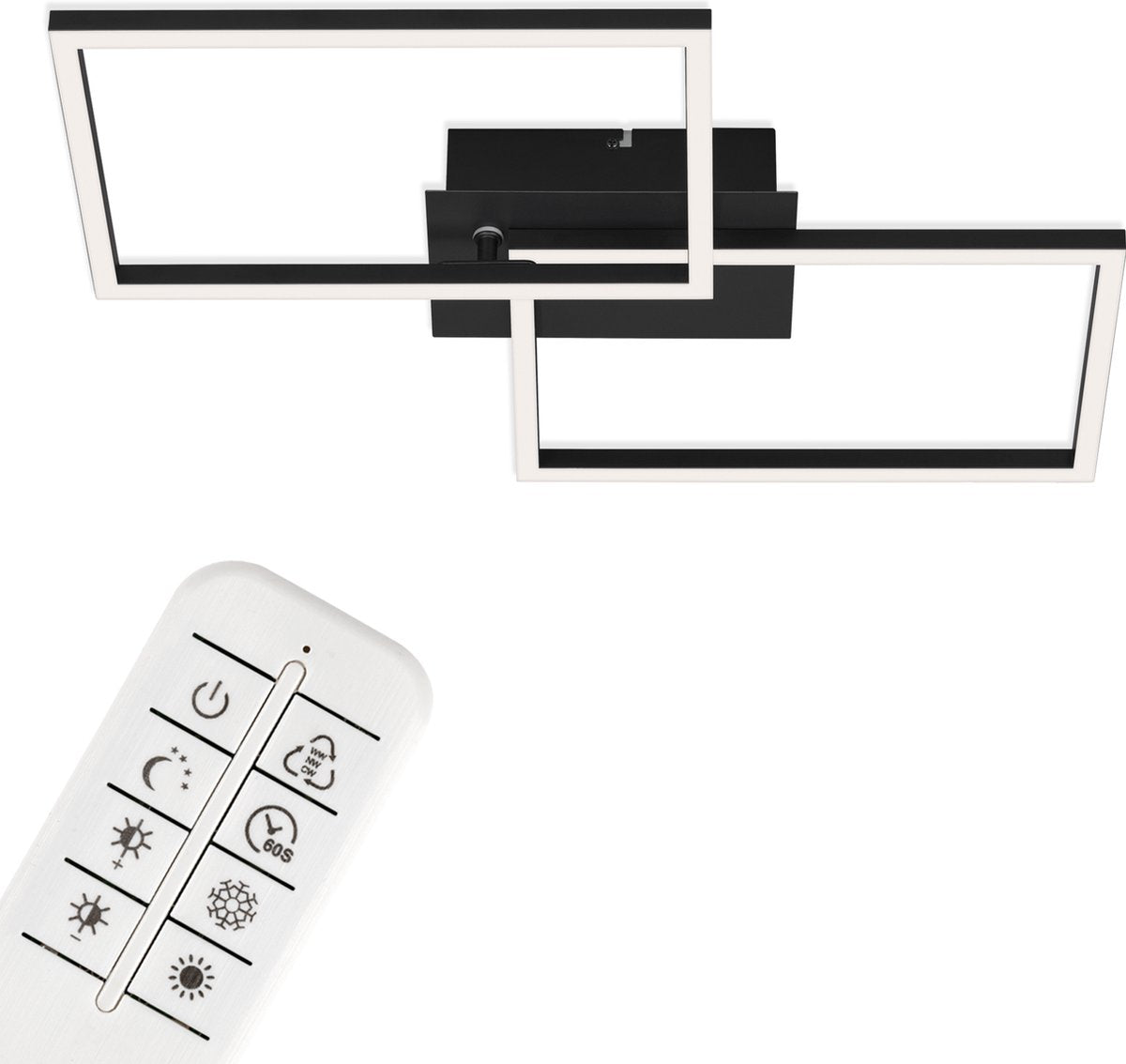 Briloner - Lampada da soffitto a LED - lampada da soffitto dimmerabile - incl. telecomando - CCT - funzione luce notturna e timer - nero