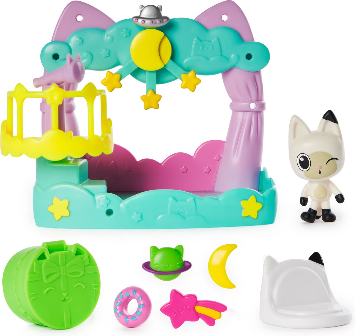 Casa delle bambole di Spin Master Gabby Casa delle bambole di Gabby - balcone - set da gioco da 8 pezzi con figurine e accessori per la casa delle bambole - gli stili possono variare