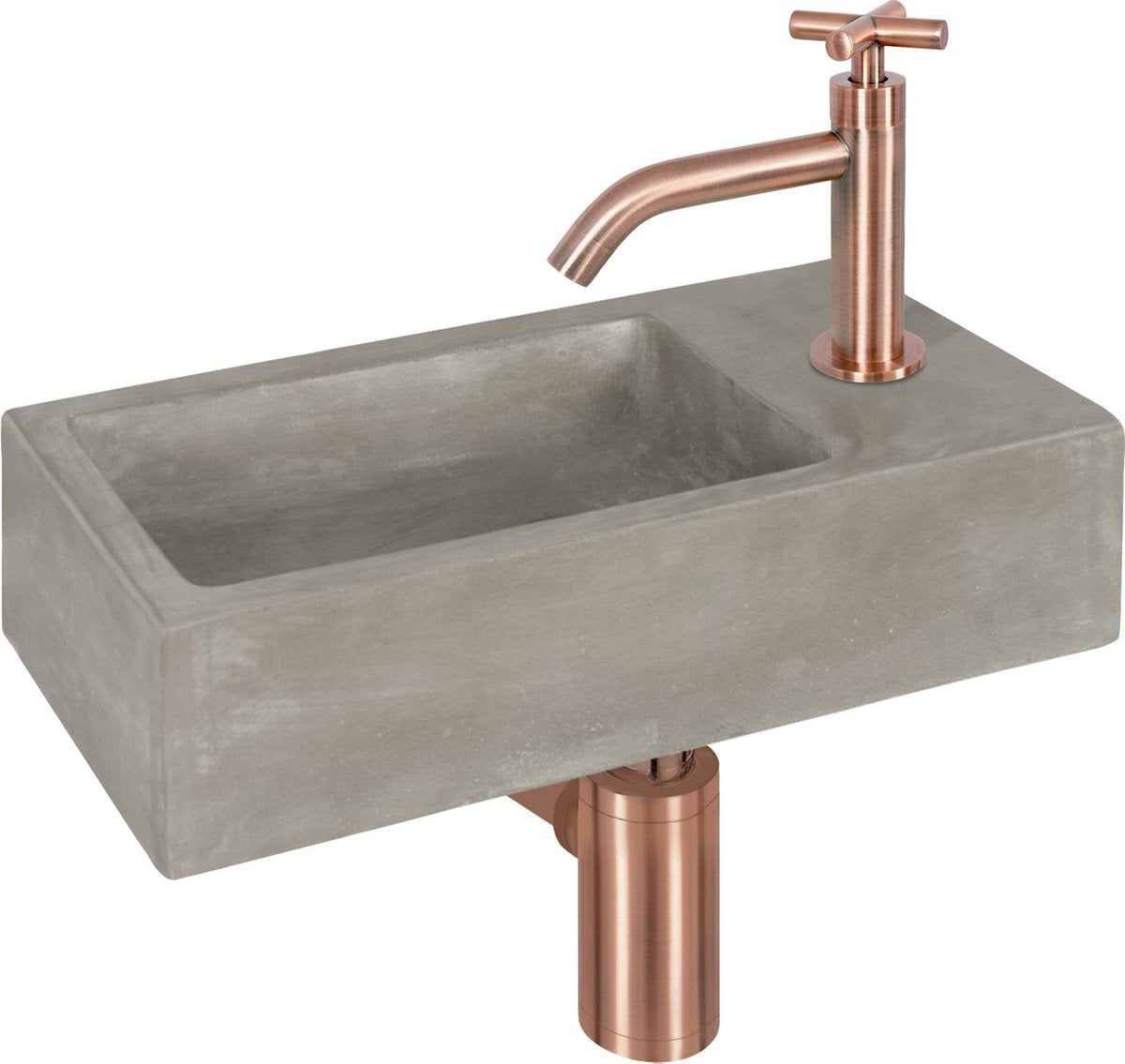 Differnz ravo set fontana cemento grigio scuro curvo x rosso rame