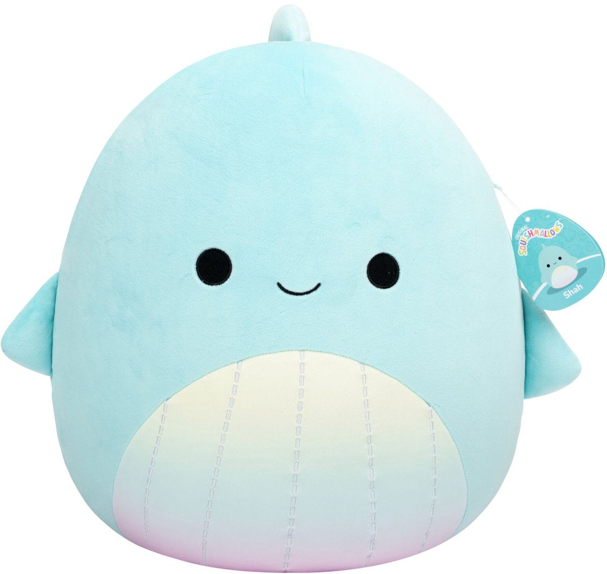 Jazwares squishmallows - large plush (shah - teal whale w rainbow belly) - 40cm plush