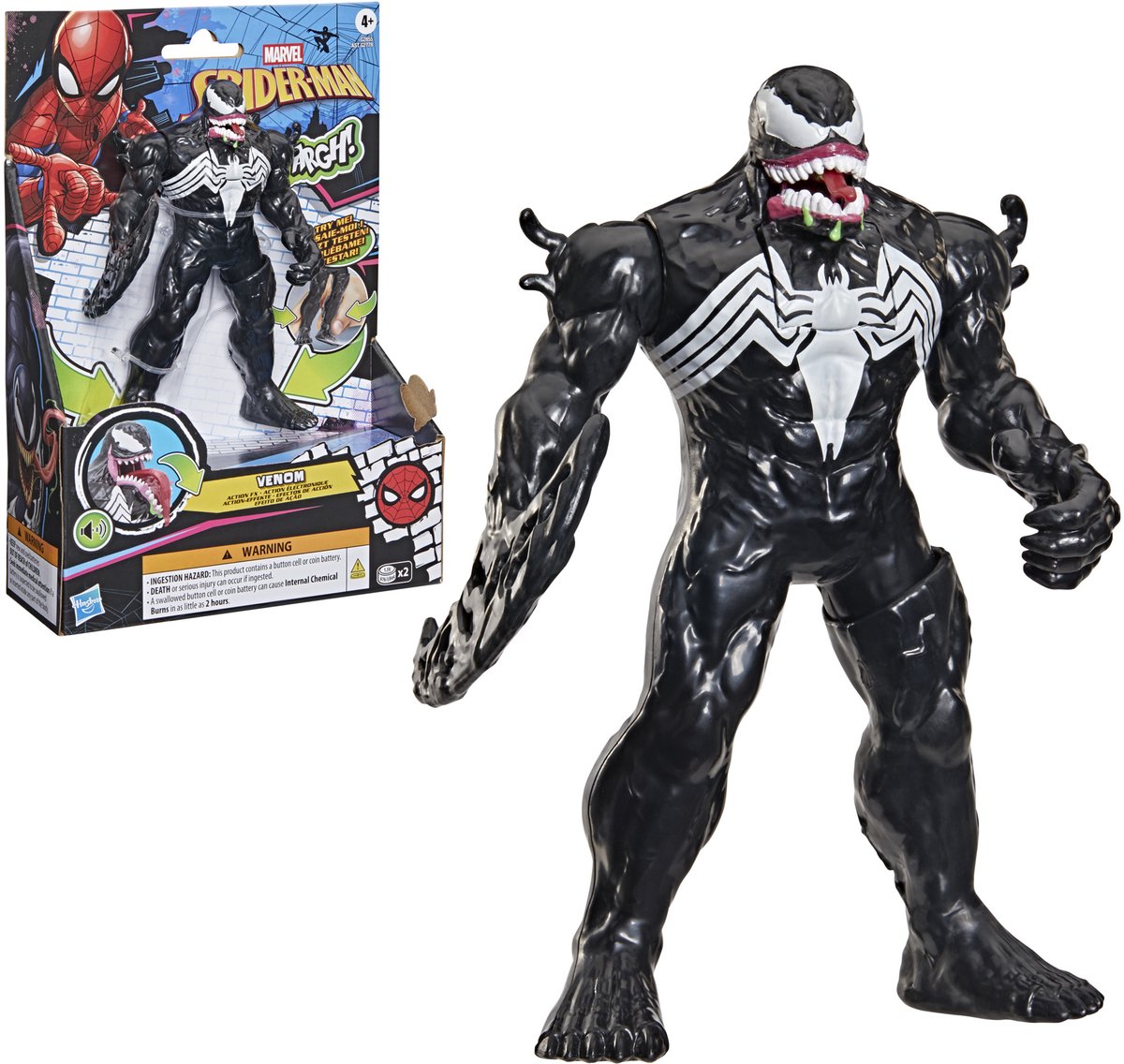 Hasbro Marvel Spider-Man Venom Action Fx, action figure elettronica