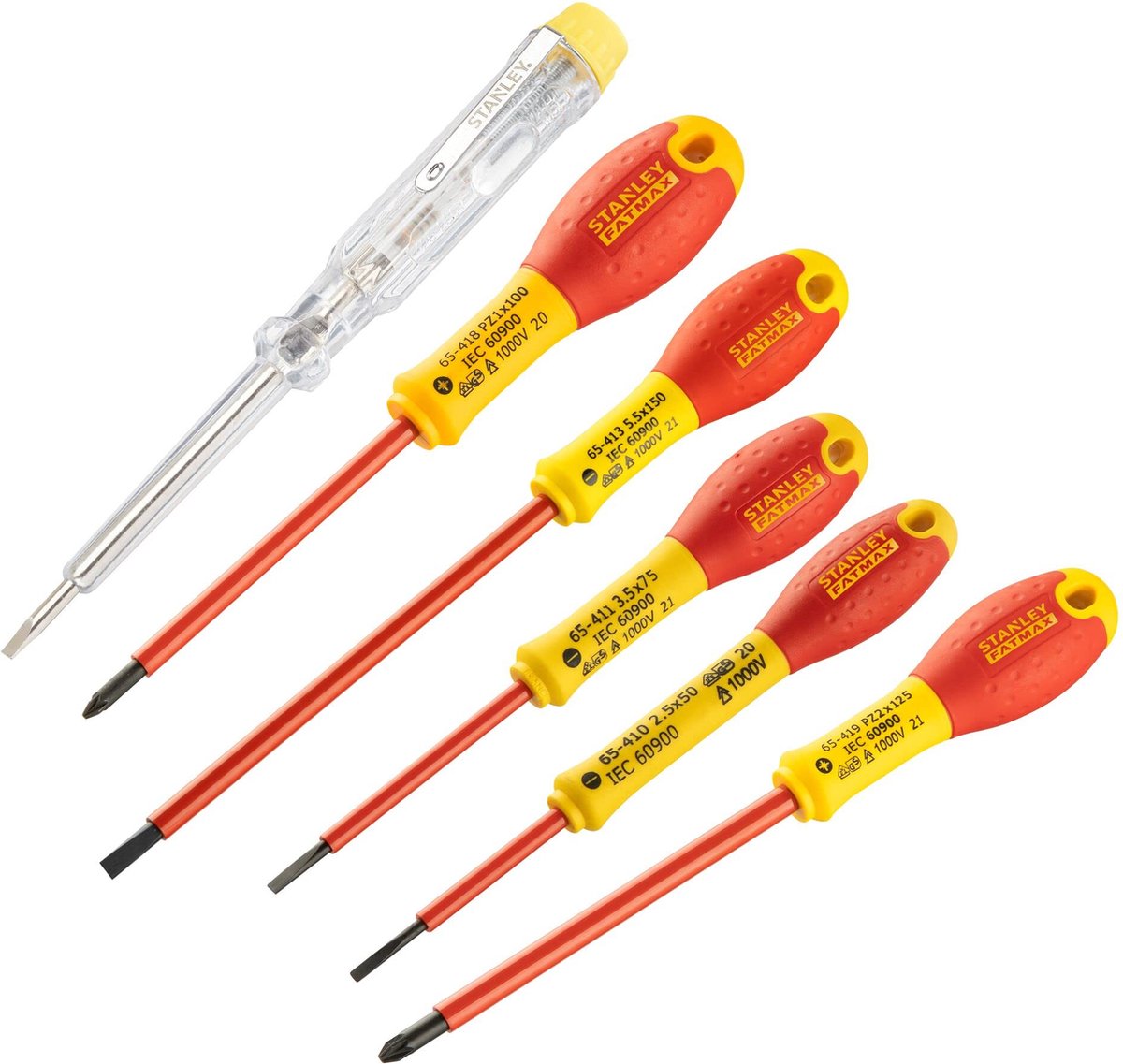 Stanley hand tools set 6 cacciaviti fatmax vde pz pozidriv parallelo - 0-65-443