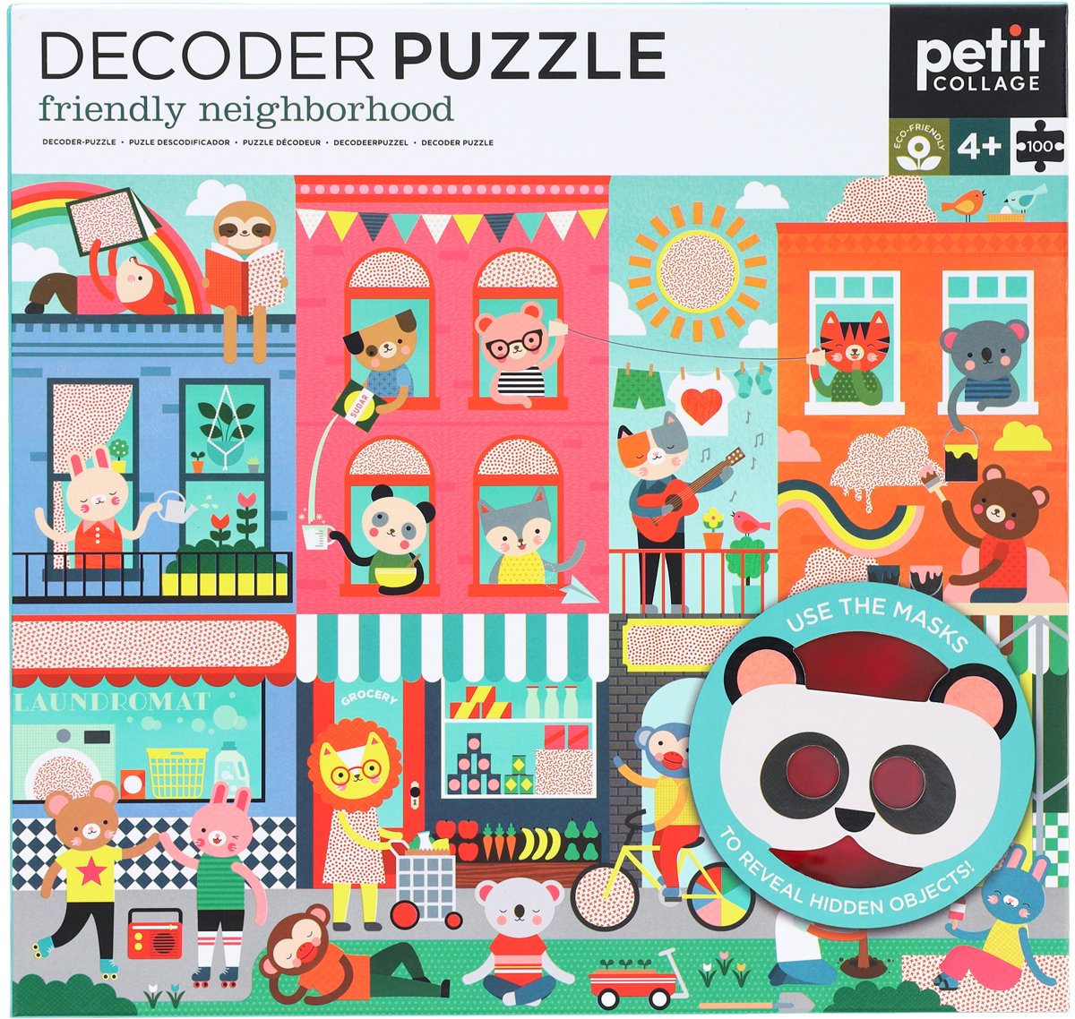 Petit collage puzzle decoder quartiere amichevole - giocattolo educativo.