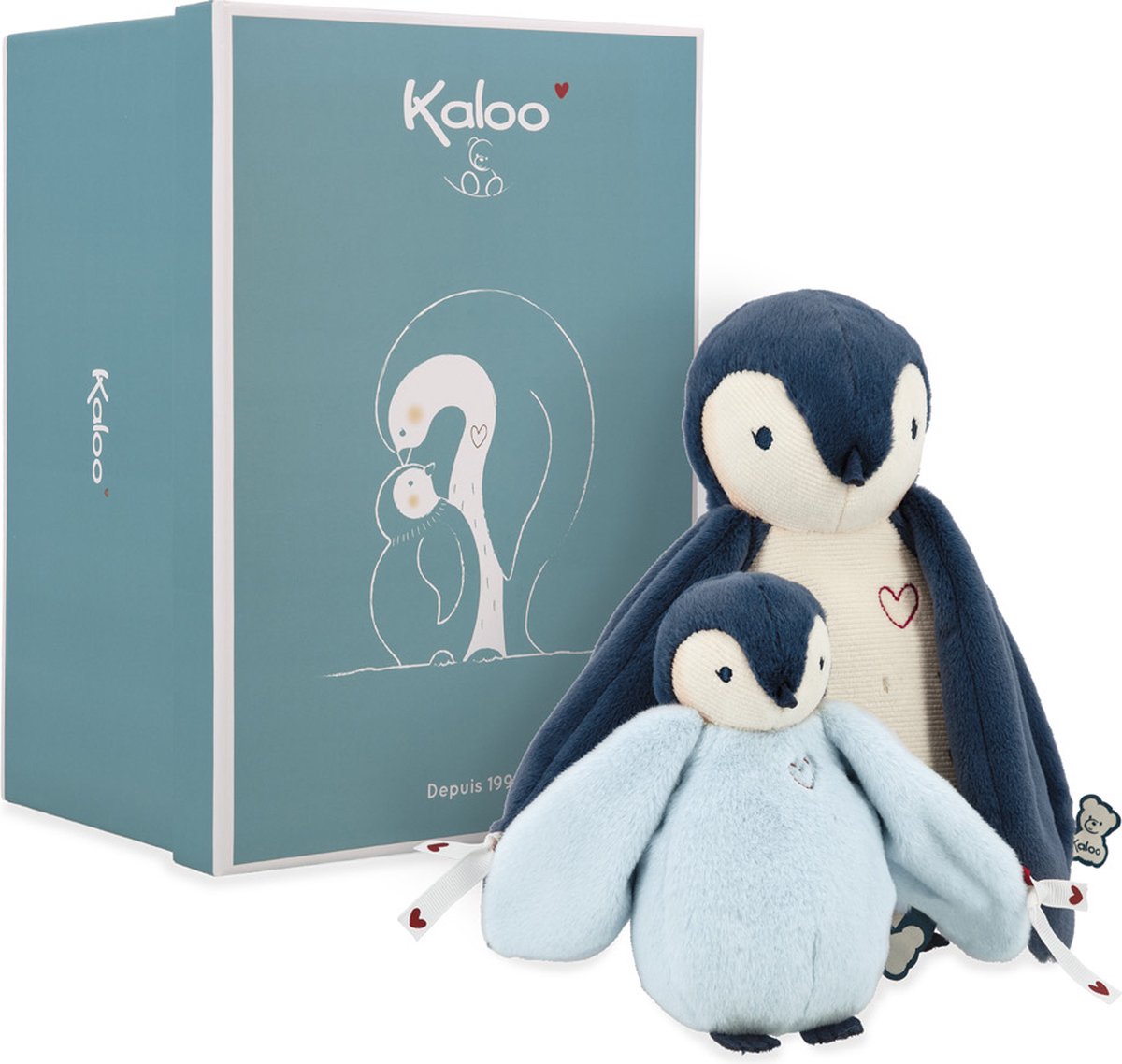 Kaloo - peluche pinguino - blu 2 pezzi - 15 25 cm