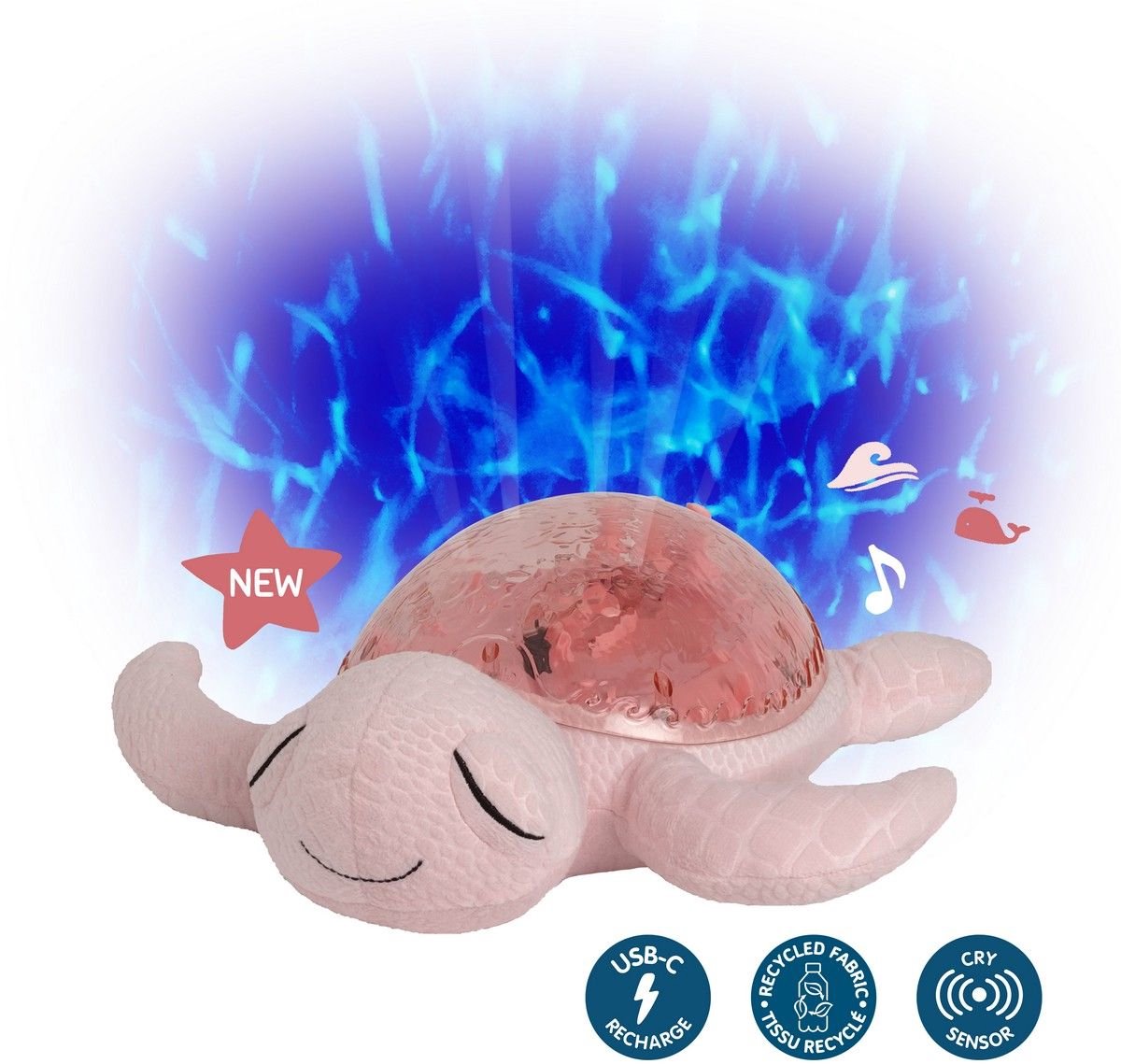 Cloud b tranquila tortuga rosa tortuga rosa proyector musical bebe recargable
