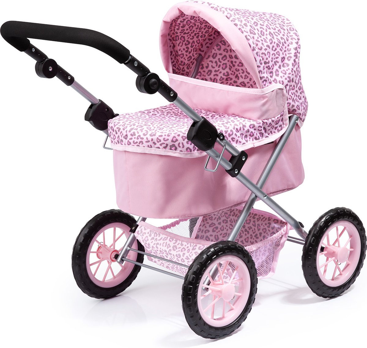 Bayer design - cochecito de muñecas moderno - leopardo rosa